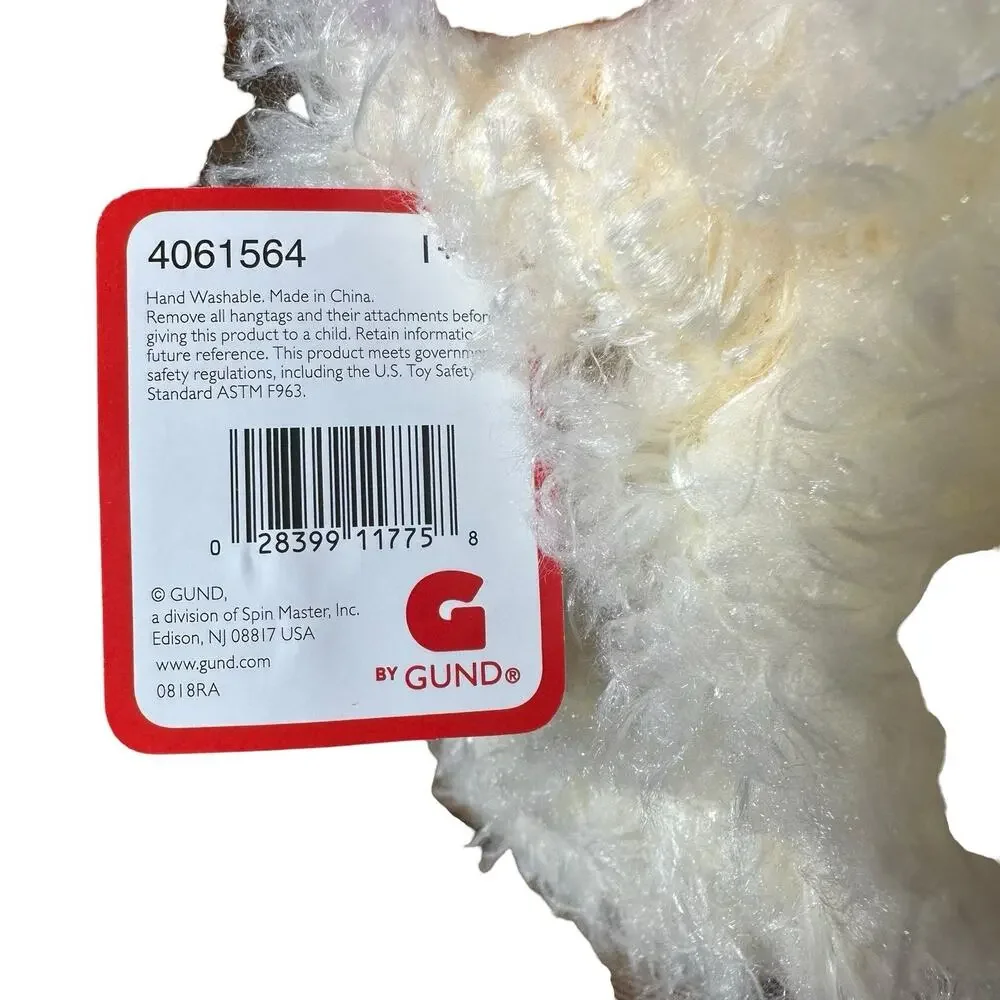 G by‎ Gund Cream Colored Shaggy Fluffy Soft Plush Stuffed Teddy Bear 18